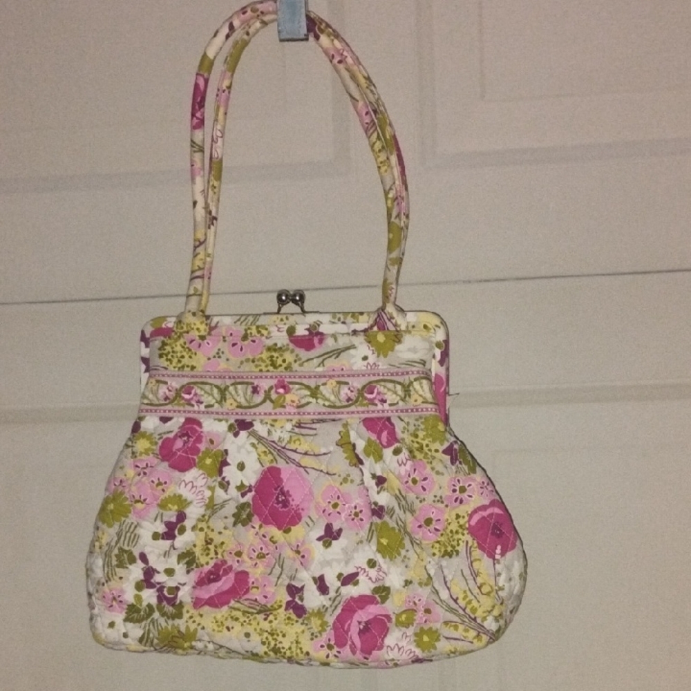 Vera Bradley Make Me Blush Floral Pink and Green Women's Bag And Matching Wallet